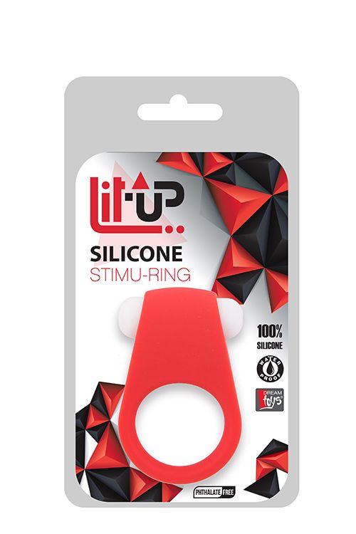 Красное эрекционное кольцо LIT-UP SILICONE STIMU RING 4 - силикон