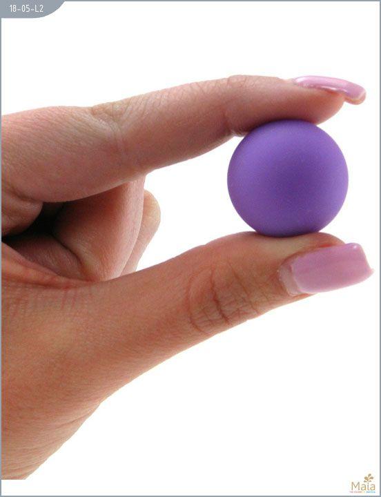Металлические вагинальные шарики с фиолетовым силиконовым покрытием - силикон