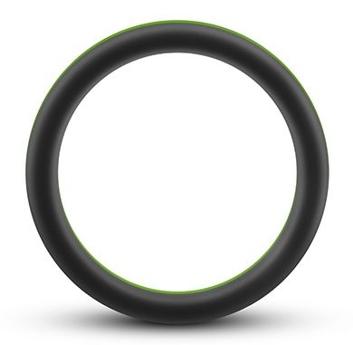 Черно-зеленое эрекционное кольцо Silicone Go Pro Cock Ring - силикон