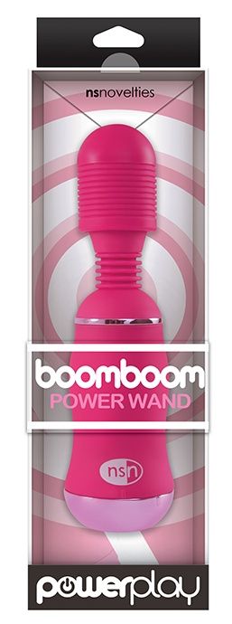 Ярко-розовый вибромассажер с усиленной вибрацией BoomBoom Power Wand - термопластичная резина (TPR)