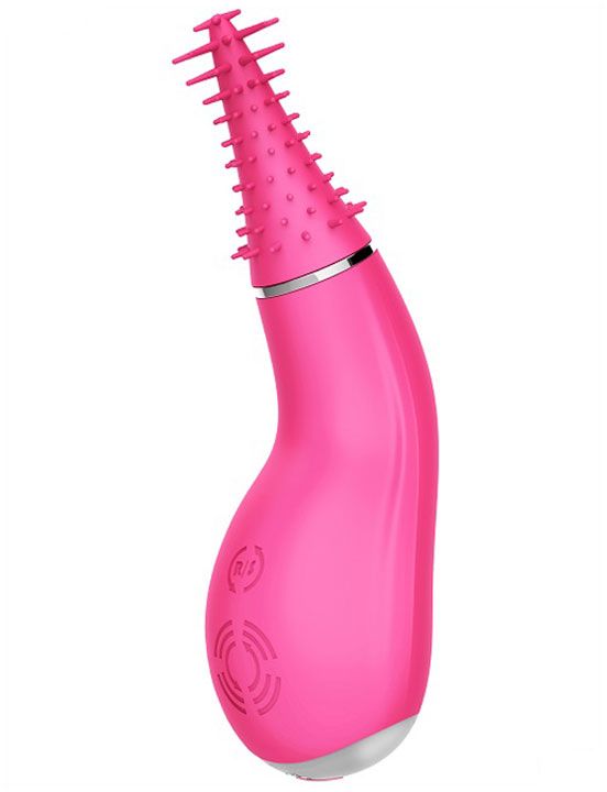 Розовый вибратор Candice с вращением - 12,7 см. - анодированный пластик, силикон
