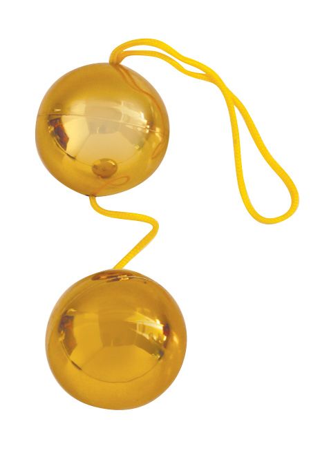 Золотистые вагинальные шарики Balls - анодированный пластик (ABS)