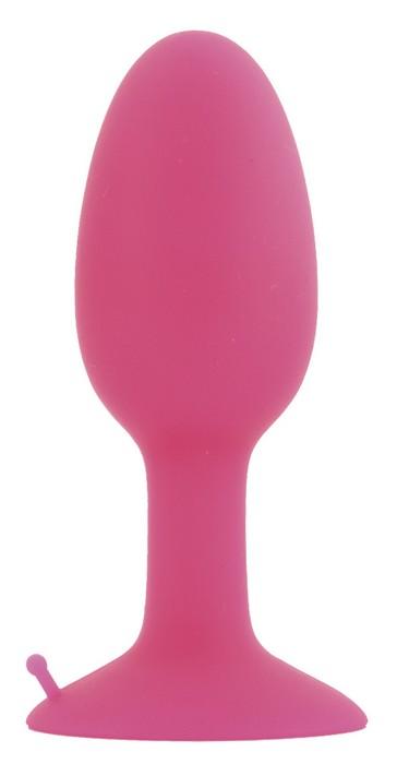 Розовая анальная втулка со стальным шариком внутри POPO Pleasure - 8,5 см. - силикон