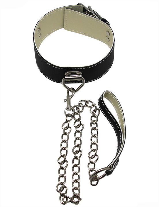 БДСМ-набор в черном цвете: наручники, поножи, ошейник с поводком, кляп от Intimcat