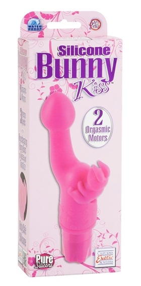 Розовый вибромассажер клиторально-вагинальный Bunny  Kiss - силикон
