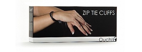 Чёрные пластиковые наручники Zip Tie Cuffs - пластик