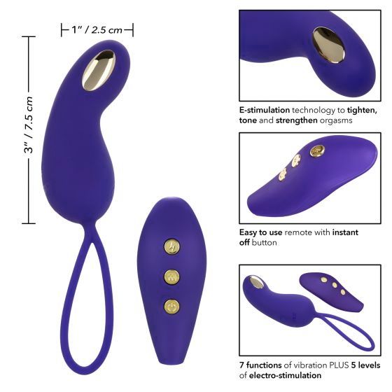 Фиолетовый вибротренажёр Кегеля с электростимуляцией Intimate E-Stimulator Remote Teaser от Intimcat