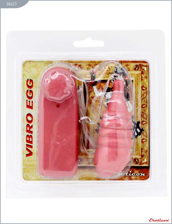 Розовое удлинённое виброяйцо «Ночная Фея» с рёбрышками - анодированный пластик (ABS)
