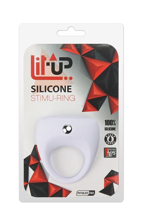 Белое эрекционное кольцо LIT-UP SILICONE STIMU RING 7 - силикон