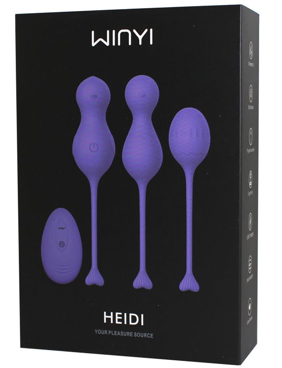 Сиреневый набор вагинальных шариков Heidi - силикон