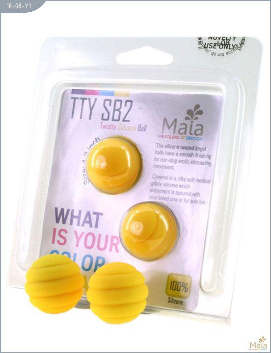 Металлические шарики Twistty с жёлтым силиконовым покрытием - силикон