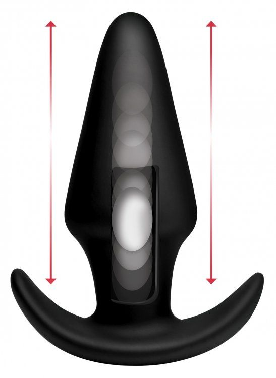 Черная анальная вибропробка Kinetic Thumping 7X Large Anal Plug - 13,3 см. - силикон