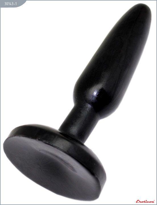 Чёрная анальная гелевая пробка - 16 см. Eroticon