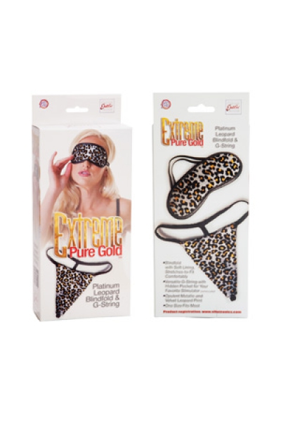 Набор для BDSM-игры Extreme Pure Gold: маска и плетка леопардовые от Intimcat