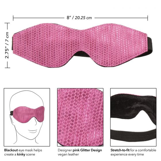 Розово-черная маска на резинке Tickle Me Pink Eye Mask от Intimcat