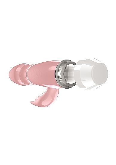 Розовый вибратор Loraine со стимулятором клитора - 16,2 см. - термопластичный эластомер (TPE)