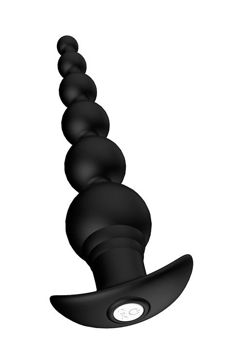 Черный анальный вибромассажер REMOTE GRADUATING BEADS - 20,7 см. Dream Toys