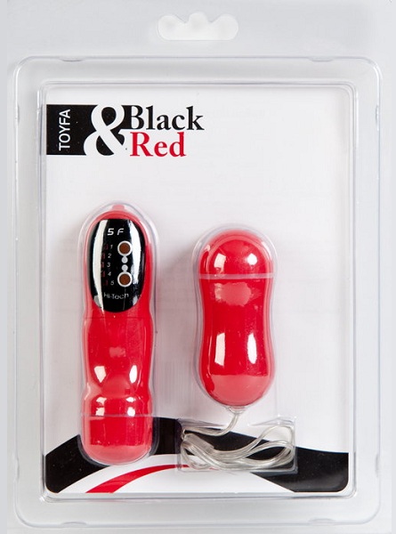 Красное виброяичко с пультом ДУ - 7 см. - анодированный пластик (ABS)