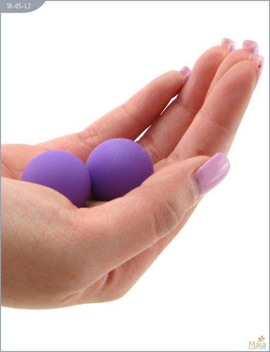 Металлические вагинальные шарики с фиолетовым силиконовым покрытием от Intimcat