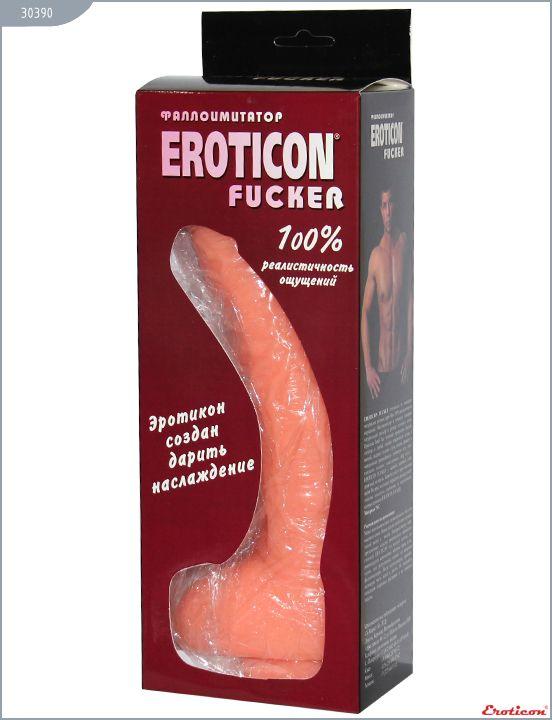Телесный фаллоимитатор Fucker на присоске - 27,3 см. Eroticon