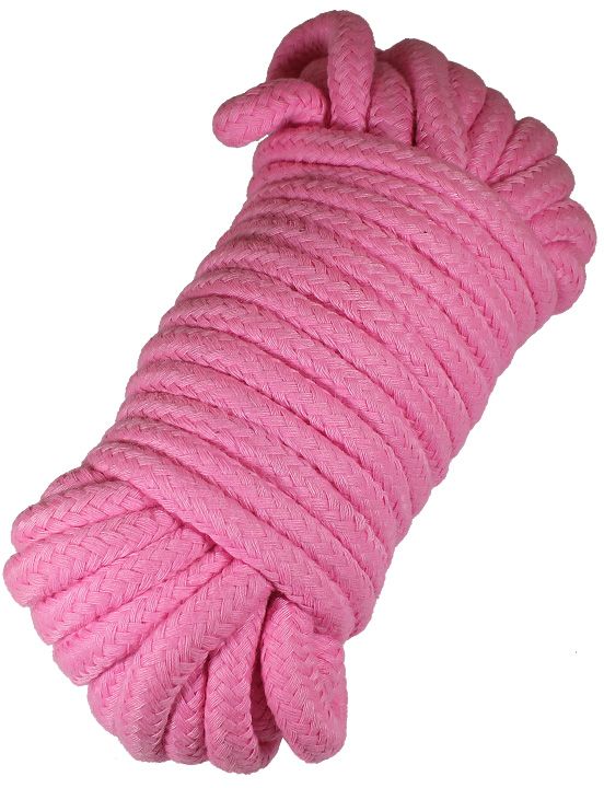 Розовая верёвка для бондажа и декоративной вязки - 10 м. - нейлон