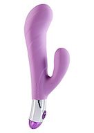 Фиолетовый вибратор Lovely Vibes G-spot Twin - 20 см. - силикон