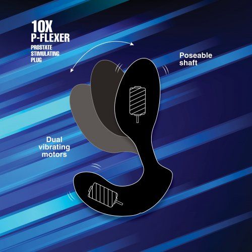 Черный стимулятор простаты 10X P-Flexer Prostate Stimulating Anal Butt Plug - 13,7 см. от Intimcat