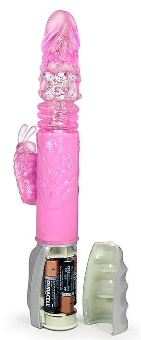 Розовый вибромассажер Butterfly Stroker - 29,8 см. от Intimcat