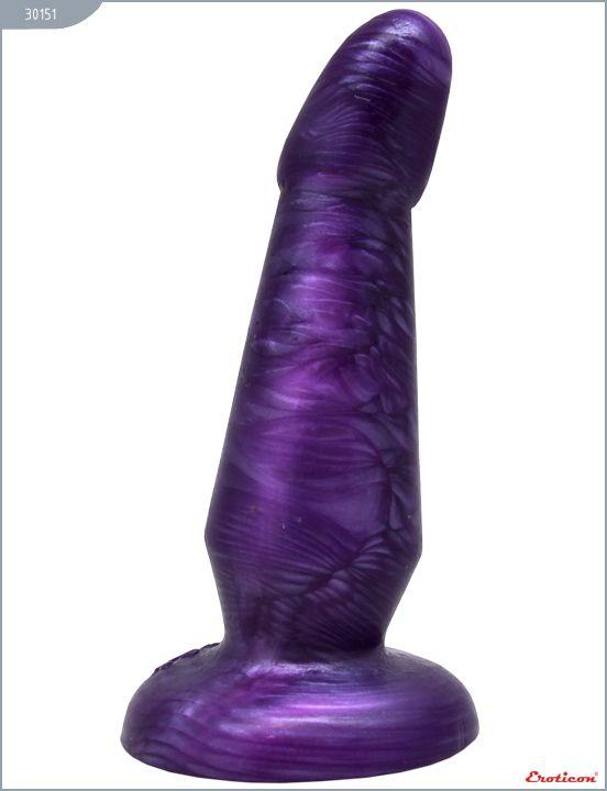 Фиолетовая нелевая изогнутая анальная пробка - 13 см. от Intimcat