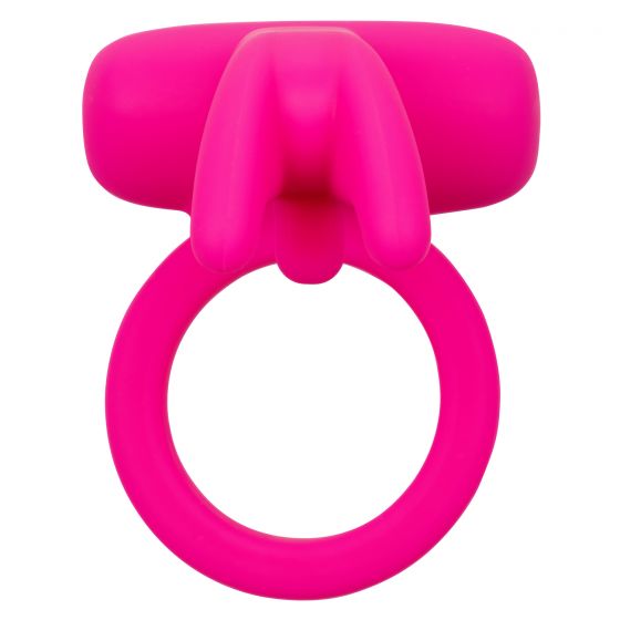 Розовое перезаряжаемое кольцо Silicone Rechargeable Triple Clit Flicker - фото 6
