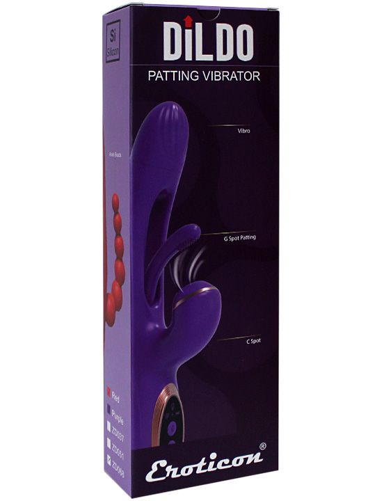 Фиолетовый ударный вибратор-кролик G-Hit - 24 см. Eroticon
