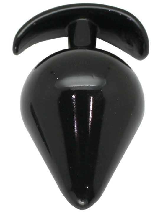 Черная коническая анальная пробка с ограничителем - 11 см. - фото 5