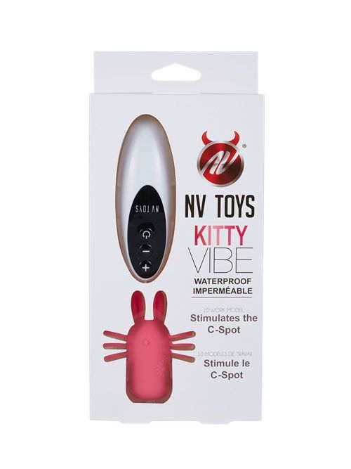 Розовое виброяйцо Kitty в виде кошечки NV Toys