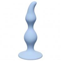 Голубая анальная пробка Curved Anal Plug Blue - 12,5 см.