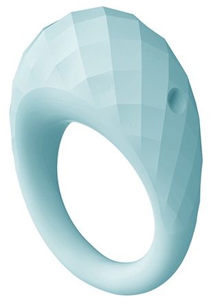 Голубое эрекционное виброкольцо ZELIE - силикон