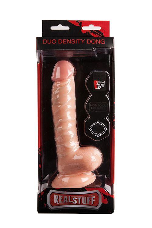 Телесный фаллоимитатор REALSTUFF DUO DENSITY DONG 8INCH - 20,3 см. - поливинилхлорид (ПВХ, PVC)