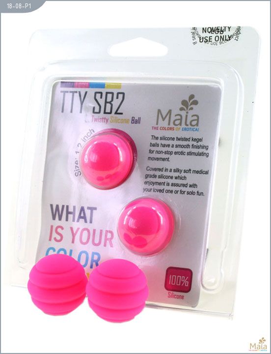 Металлические шарики Twistty с розовым силиконовым покрытием - силикон