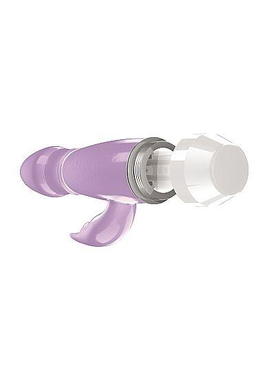 Фиолетовый вибратор Loraine со стимулятором клитора - 16,2 см. - термопластичный эластомер (TPE)