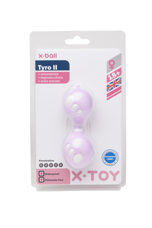 Фиолетовые вагинальные шарики Tyro II - ABS-пластик, силикон