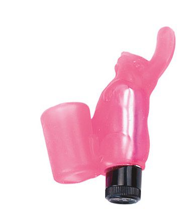 Розовый вибростимулятор на палец Rabbit Finger Sleeve - силикон