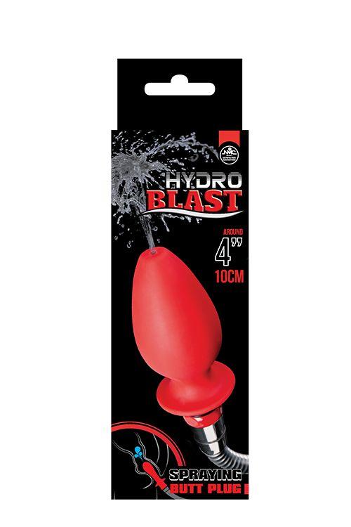 Красная насадка для душа HYDROBLAST 4INCH BUTTPLUG SHAPE DOUCHE - 10,2 см. - поливинилхлорид (ПВХ, PVC)