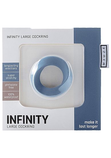 Синее эрекционное кольцо Infinity Large Cockring - силикон
