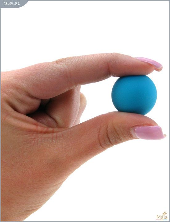 Металлические вагинальные шарики с голубым силиконовым покрытием - силикон