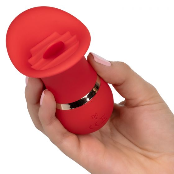 Красный клиторальный вибростимулятор French Kiss Charmer - силикон