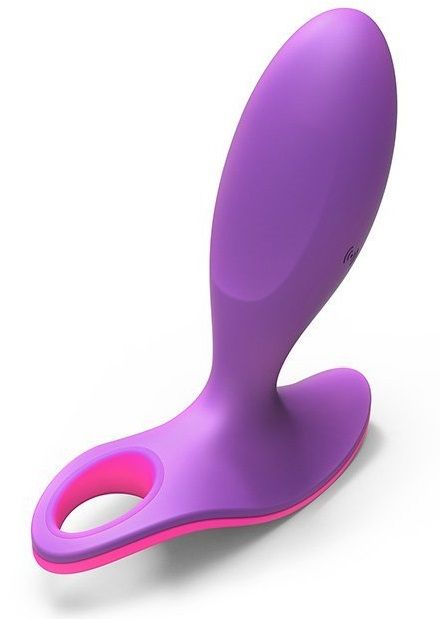 Фиолетовая анальная вибропробка SURFER PLUG VIBE с управлением со смартфона - силикон