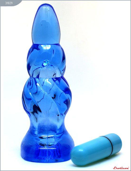 Голубая анальная вибропробка - 9 см. от Intimcat