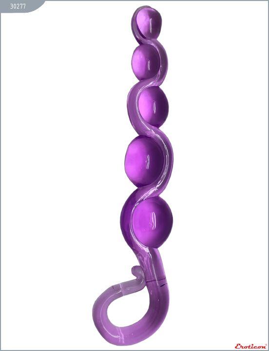 Фиолетовая анальная цепочка из геля - 22 см. от Intimcat