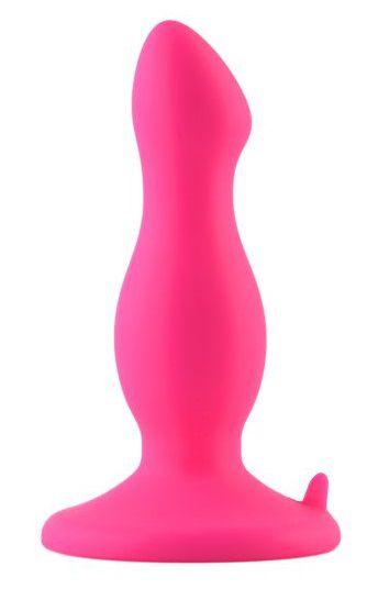 Розовая анальная втулка с присоской в основании POPO Pleasure - 10,5 см. - силикон