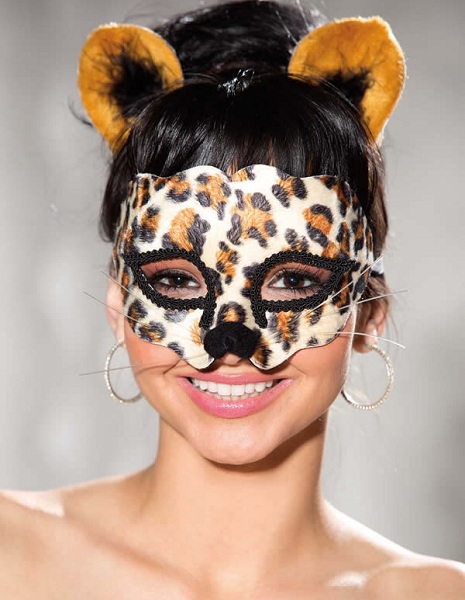 Леопардовая маска и ободок с ушками