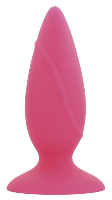 Конусообразная анальная пробка POPO Pleasure розового цвета - 9 см. - силикон